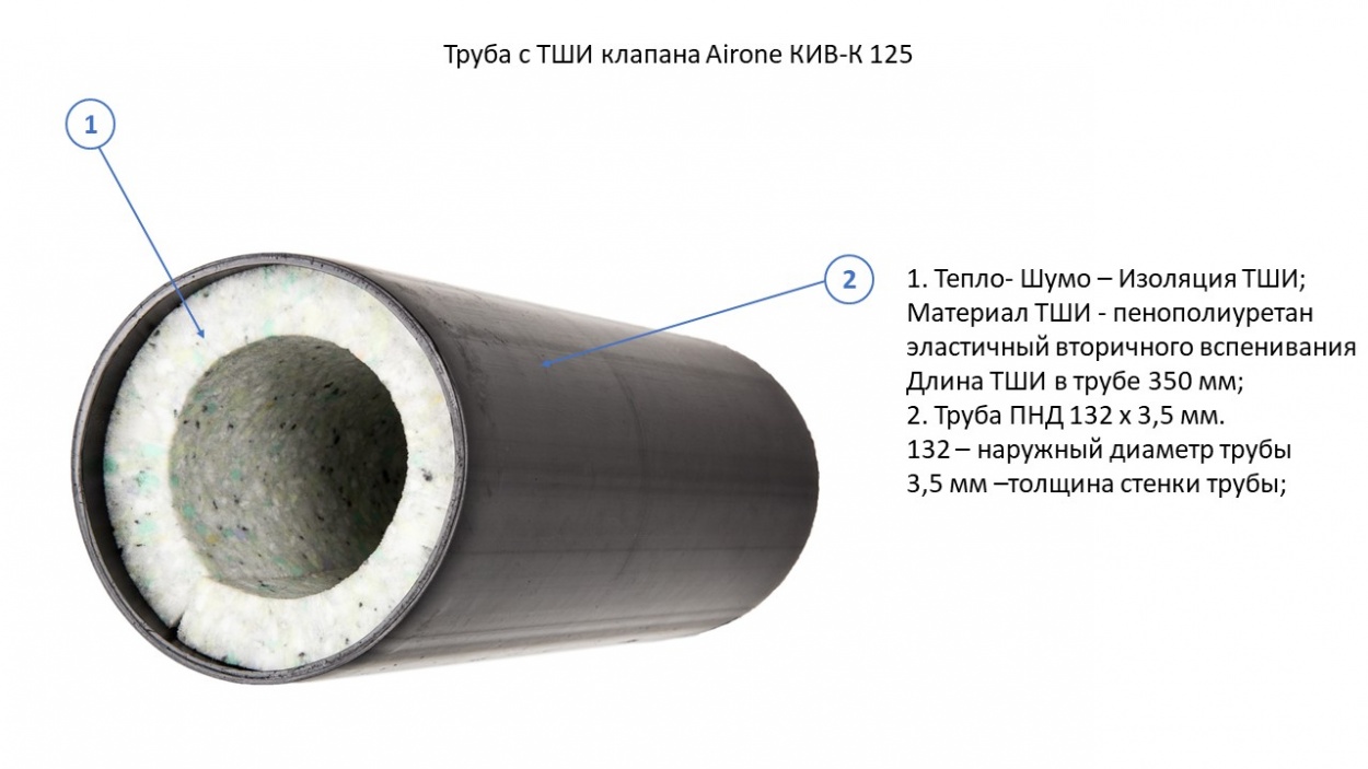 Труба с ТШИ клапана Airone КИВ-К 125