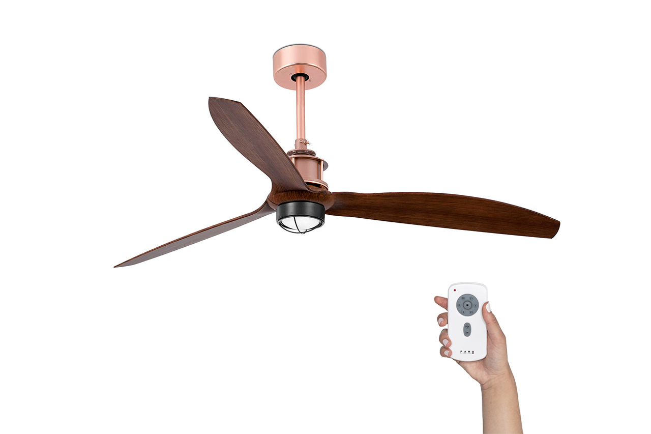 Люстра-вентилятор Just Fan Led Copper Wood DC (33399-10FAR)