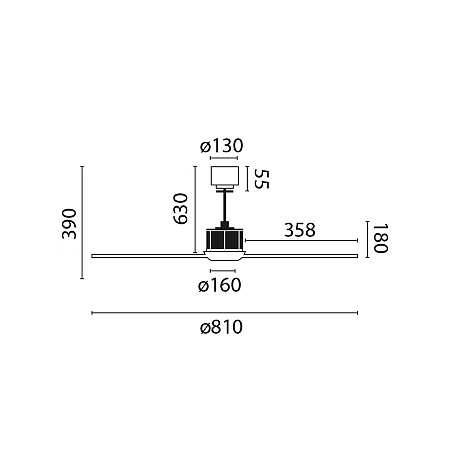 Потолочный вентилятор Mini Just Fan Chrome Trans DC (33426FAR)