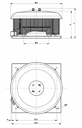 Крышный вентилятор RF EU M 70 4P (15125VRT)