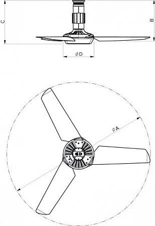 Люстра вентилятор Nordik Air Design 140-17 Transporent Carbon (61030VRT)